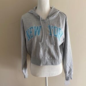 Rebellious One Cropped NY Zip Hoodie